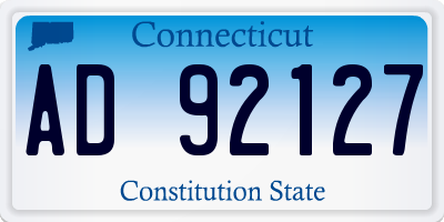 CT license plate AD92127
