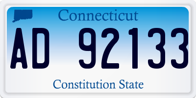 CT license plate AD92133