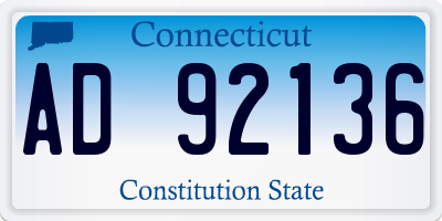 CT license plate AD92136