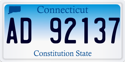 CT license plate AD92137