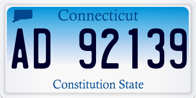 CT license plate AD92139