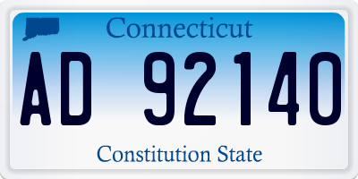 CT license plate AD92140