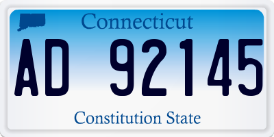 CT license plate AD92145