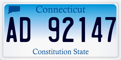 CT license plate AD92147