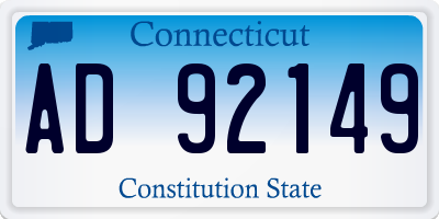 CT license plate AD92149