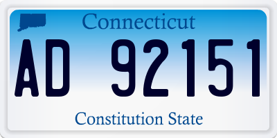 CT license plate AD92151