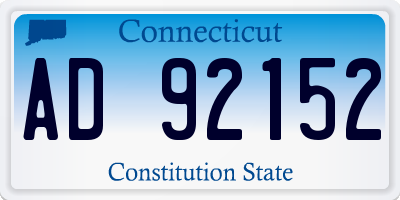 CT license plate AD92152