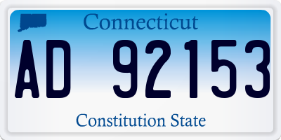 CT license plate AD92153