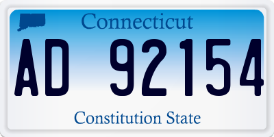 CT license plate AD92154