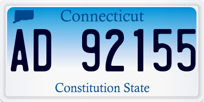 CT license plate AD92155