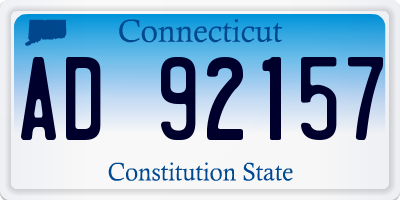 CT license plate AD92157