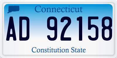CT license plate AD92158