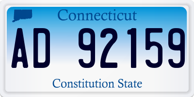 CT license plate AD92159