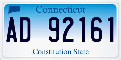 CT license plate AD92161