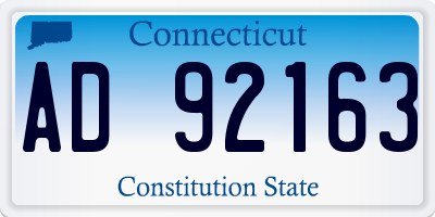 CT license plate AD92163