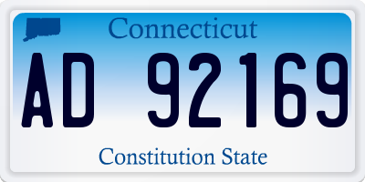 CT license plate AD92169