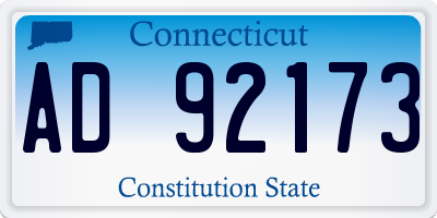 CT license plate AD92173