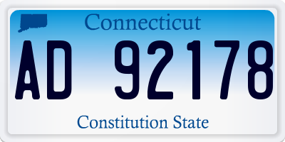 CT license plate AD92178