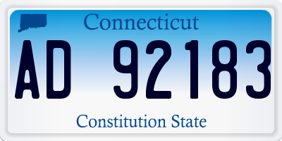 CT license plate AD92183