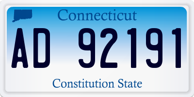 CT license plate AD92191