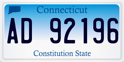 CT license plate AD92196