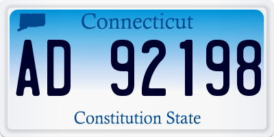 CT license plate AD92198