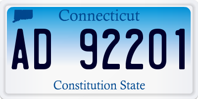 CT license plate AD92201
