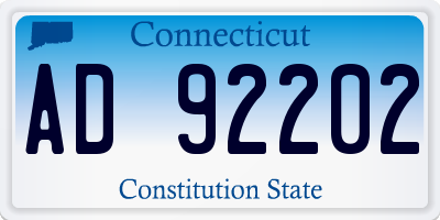 CT license plate AD92202