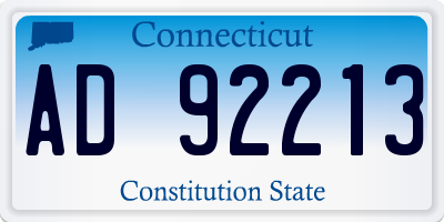 CT license plate AD92213