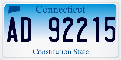 CT license plate AD92215