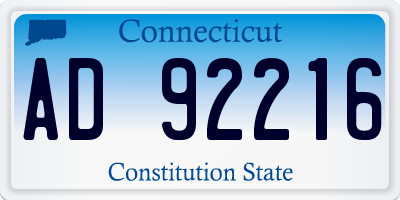 CT license plate AD92216