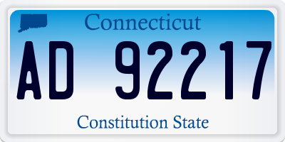 CT license plate AD92217
