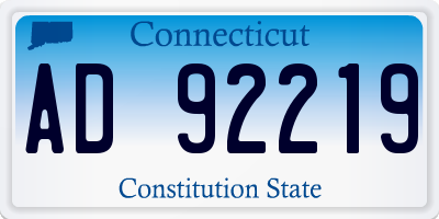 CT license plate AD92219