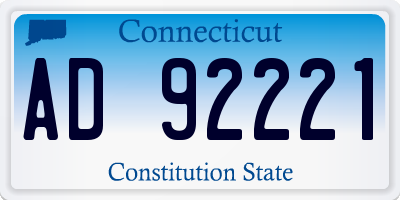 CT license plate AD92221