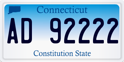 CT license plate AD92222