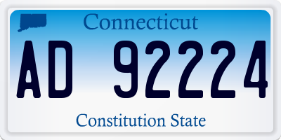 CT license plate AD92224