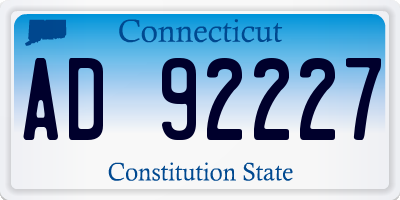 CT license plate AD92227