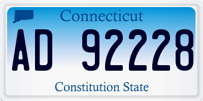 CT license plate AD92228