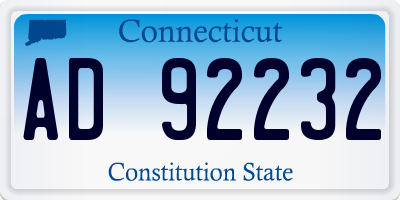 CT license plate AD92232