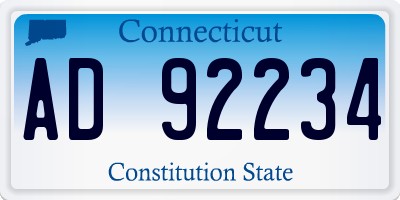 CT license plate AD92234