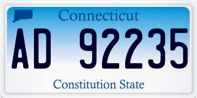 CT license plate AD92235