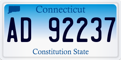CT license plate AD92237