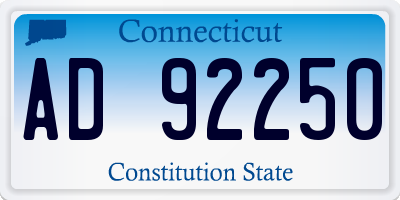 CT license plate AD92250
