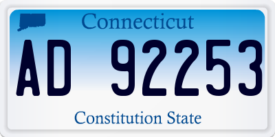 CT license plate AD92253