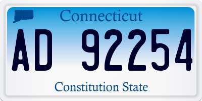CT license plate AD92254