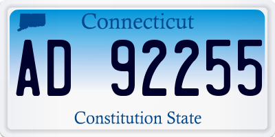 CT license plate AD92255