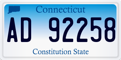 CT license plate AD92258