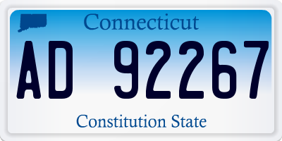 CT license plate AD92267