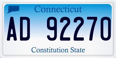CT license plate AD92270
