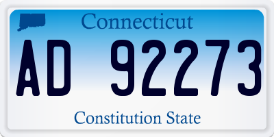 CT license plate AD92273